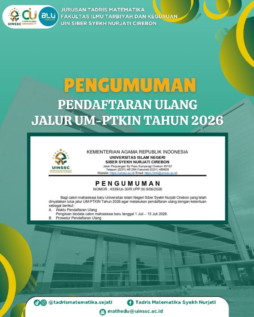Pengumuman Daftar Ulang Calon Mahasiswa Baru Jalur UM-PTKIN 2026